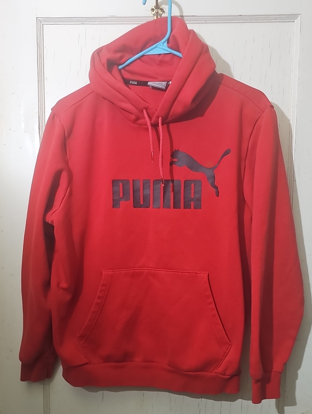 Puma Red Hoodie with Black Logo - Sz M